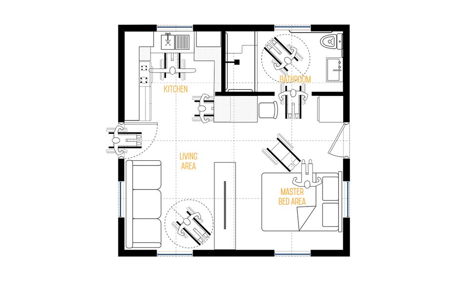 plan 2D tiny house 35m2 dépliable Elon Musk plan 2D tiny house 35m2 dépliable Elon Musk
