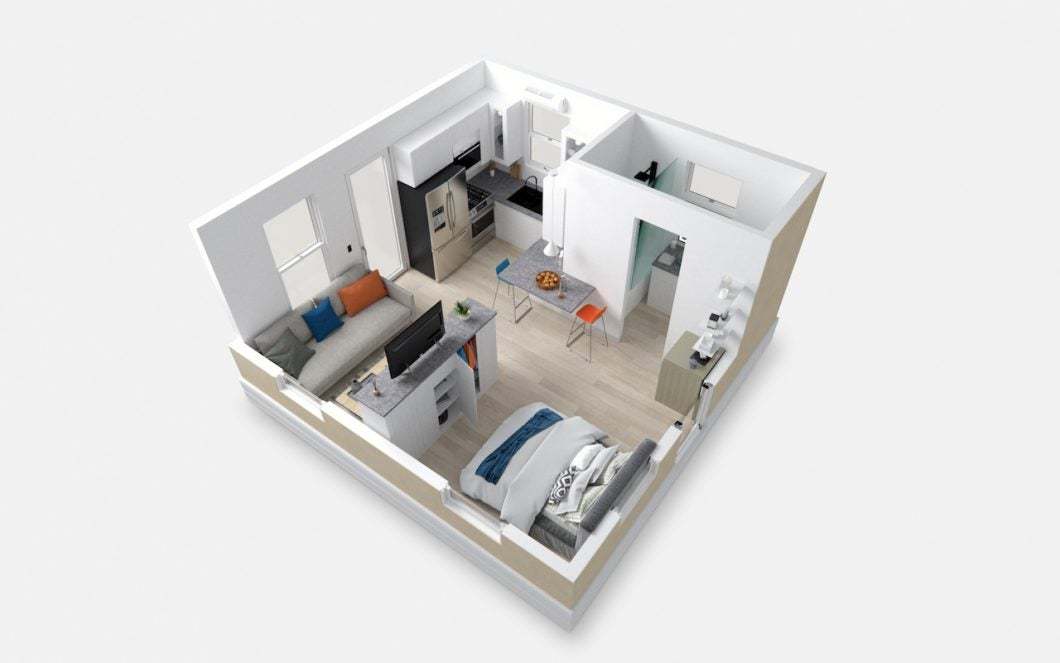 plan 3D tiny house 35m2 dépliable Elon Musk plan 3D tiny house 35m2 dépliable Elon Musk