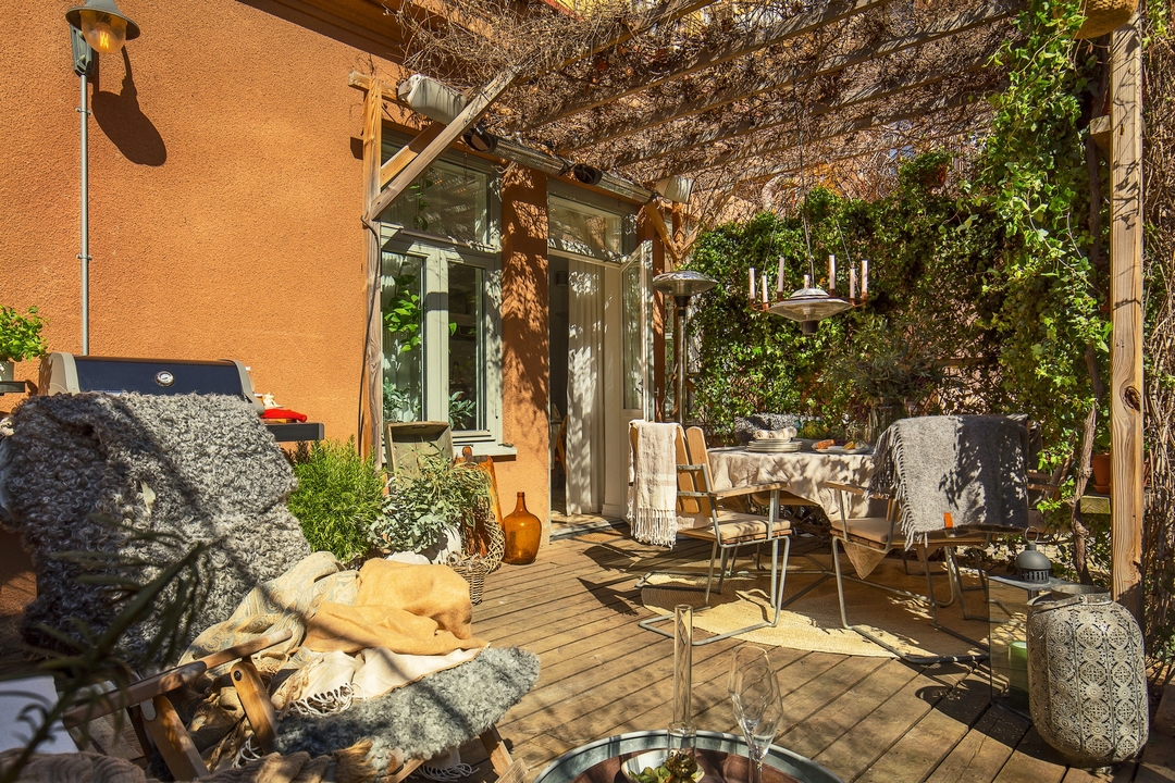terrasse avec pergola bois