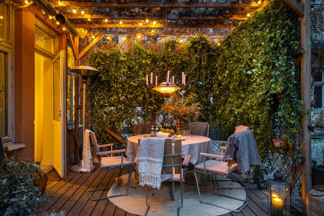 terrasse avec pergola bois