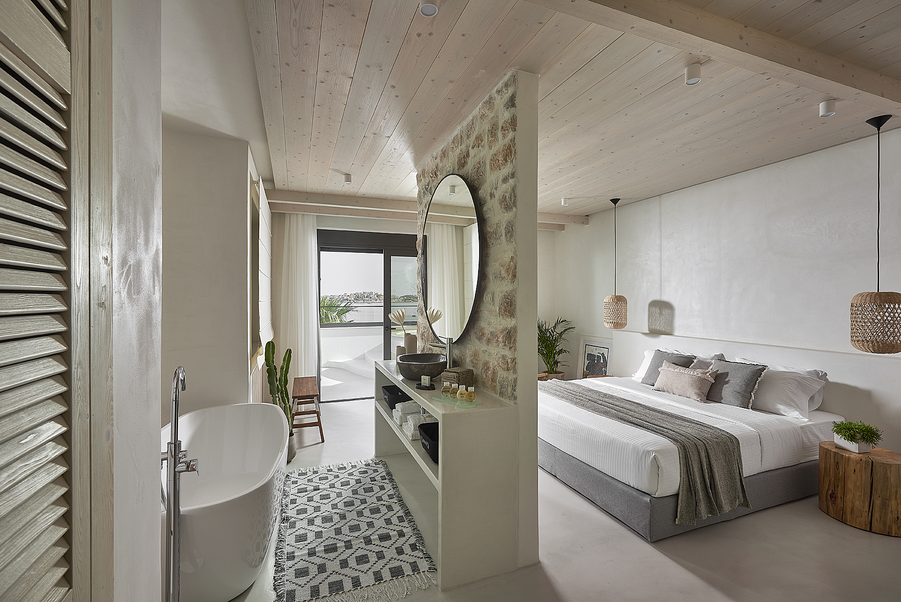 chambre avec bain maison vue mer Grèce chambre avec bain maison vue mer Grèce
