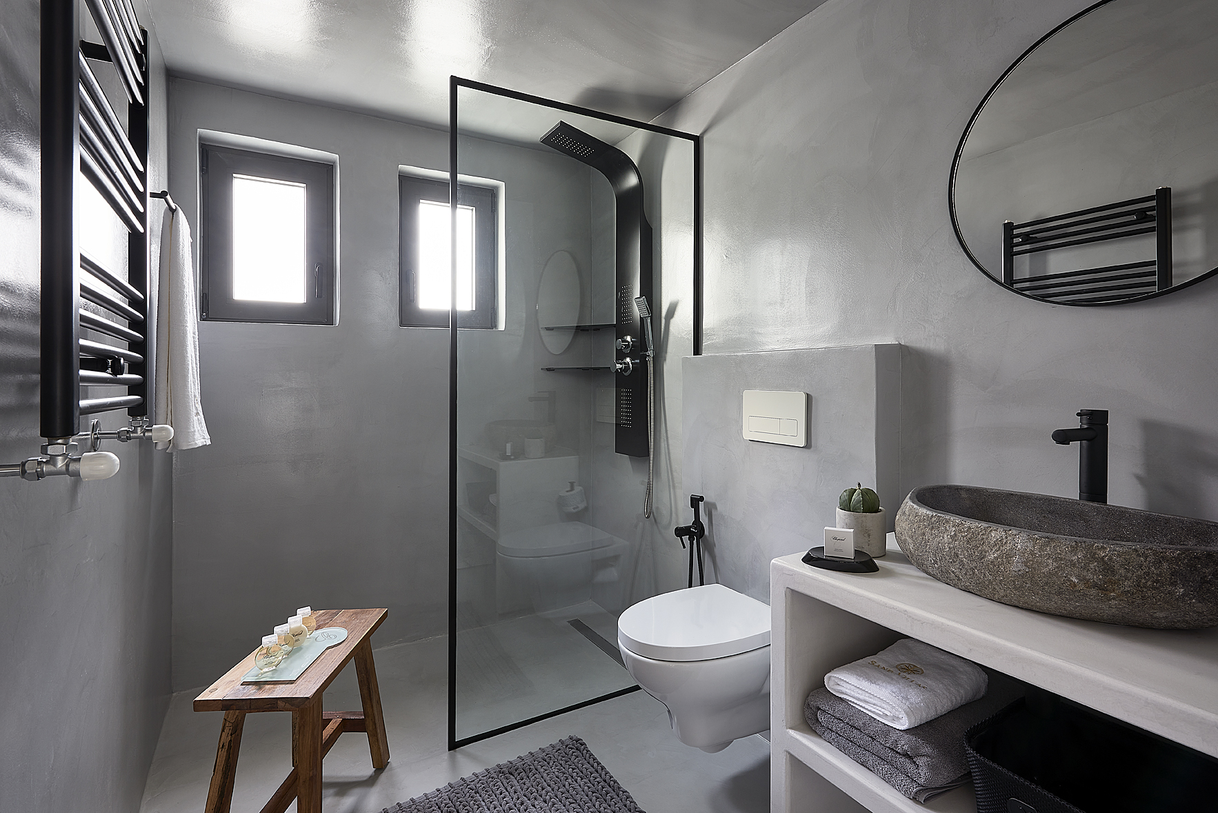salle de bain maison vue mer Grèce salle de bain maison vue mer Grèce