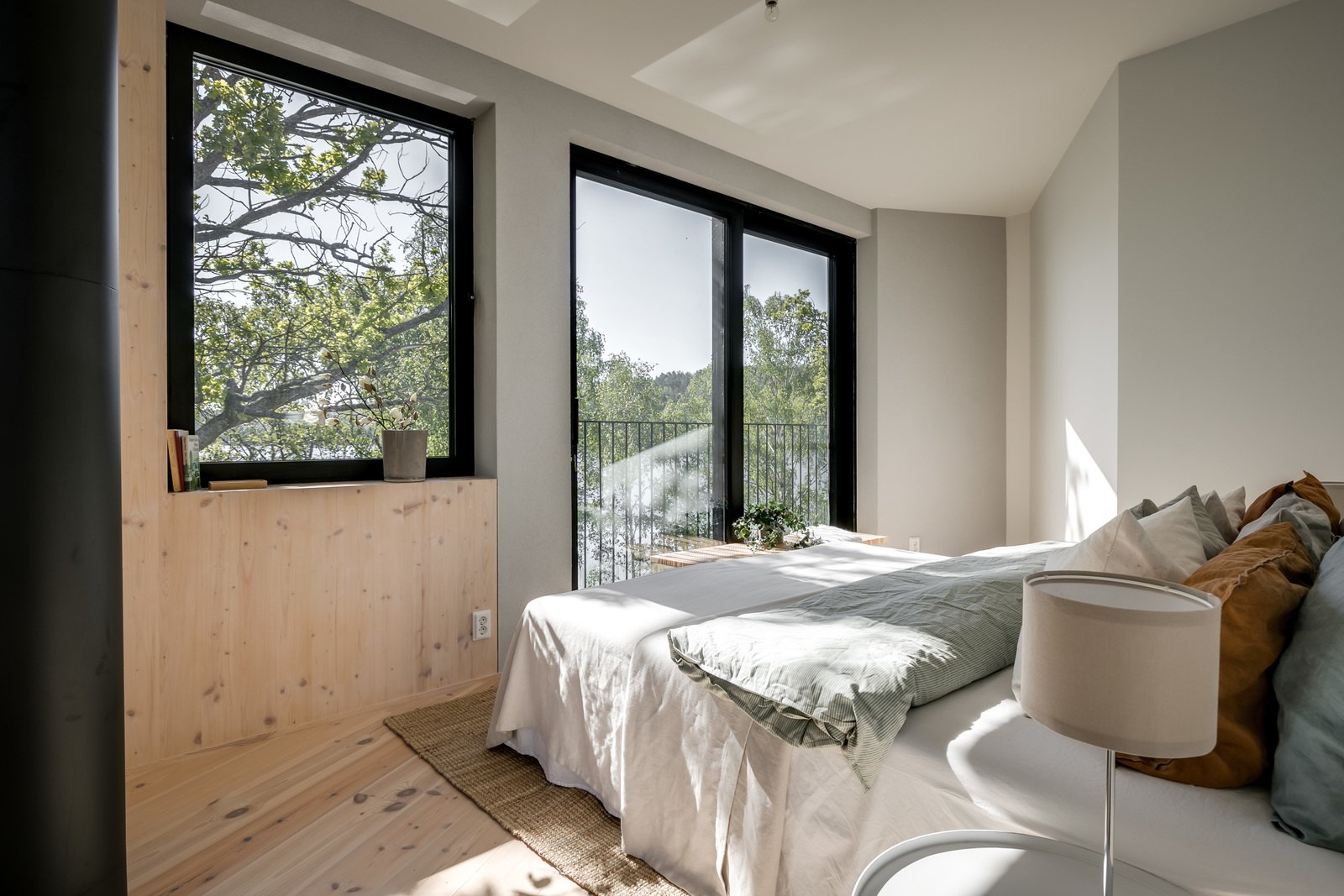 chambre maison contemporaine à l'intérieur bois
