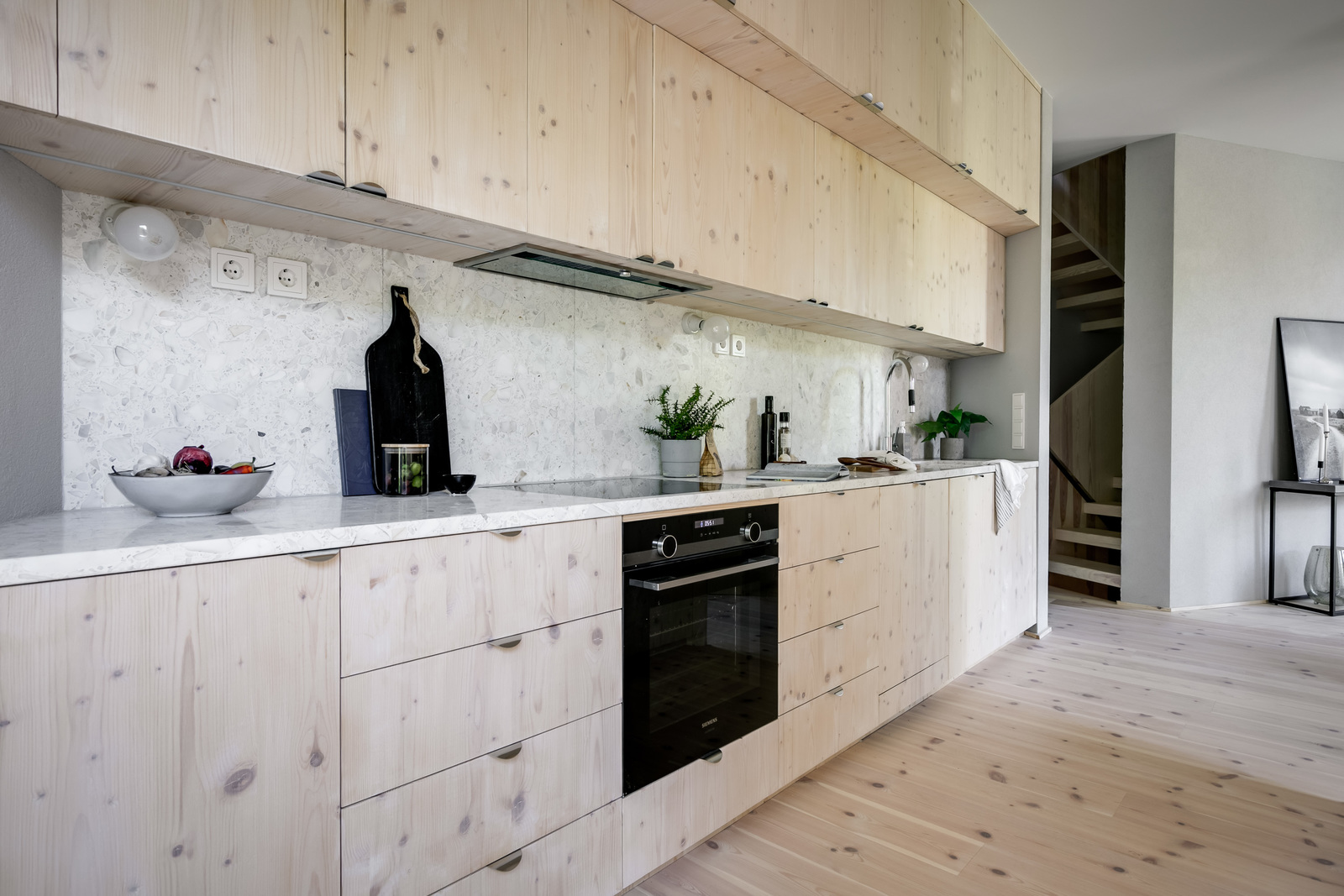 cuisine bois et terrazzo