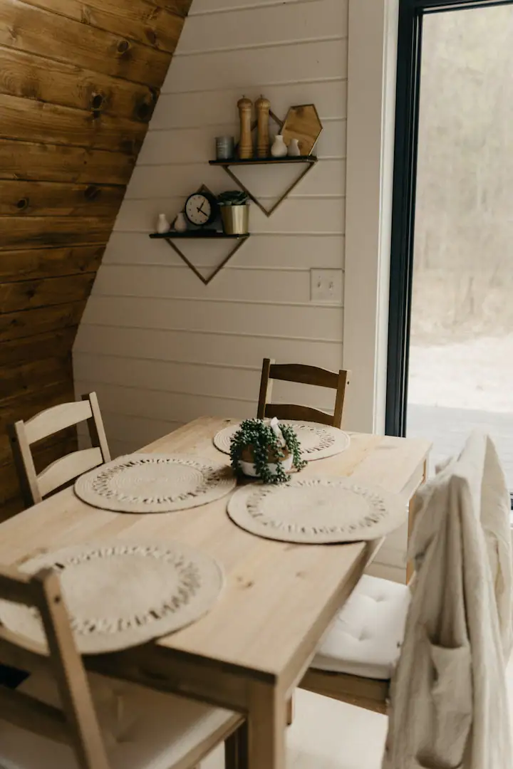 salle à manger maison A Frame avec cuisine équipée salle à manger maison A Frame avec cuisine équipée