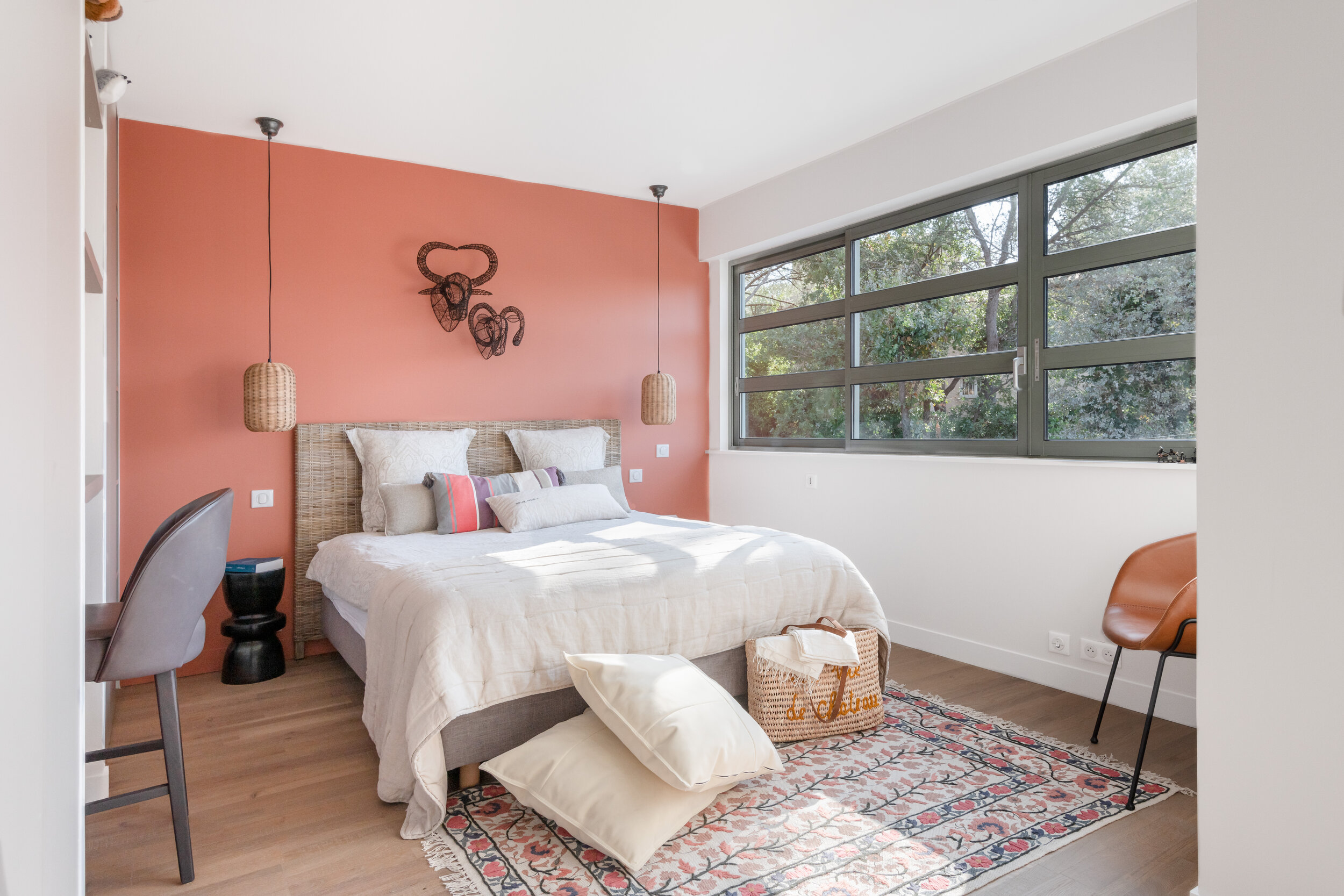 chambre mur corail maison rénovée chambre mur corail maison rénovée