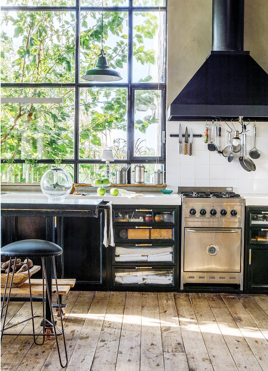 cuisine équipée ouverte décoration récup