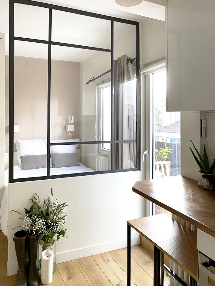 chambre avec verrière petit appartemenr rénové 16m2 chambre avec verrière petit appartemenr rénové 16m2