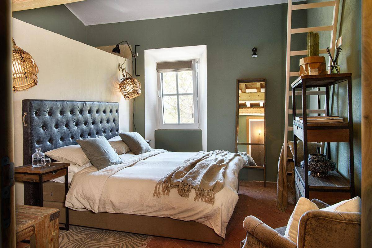 chambre décoration verte