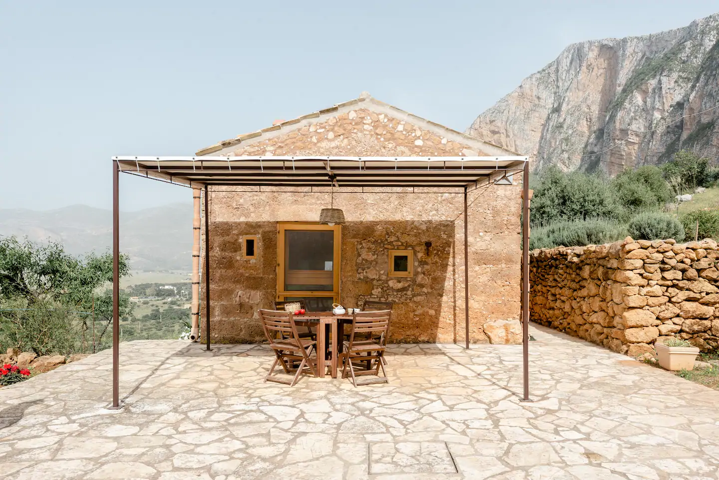 terrasse vue montagne maison Sicile