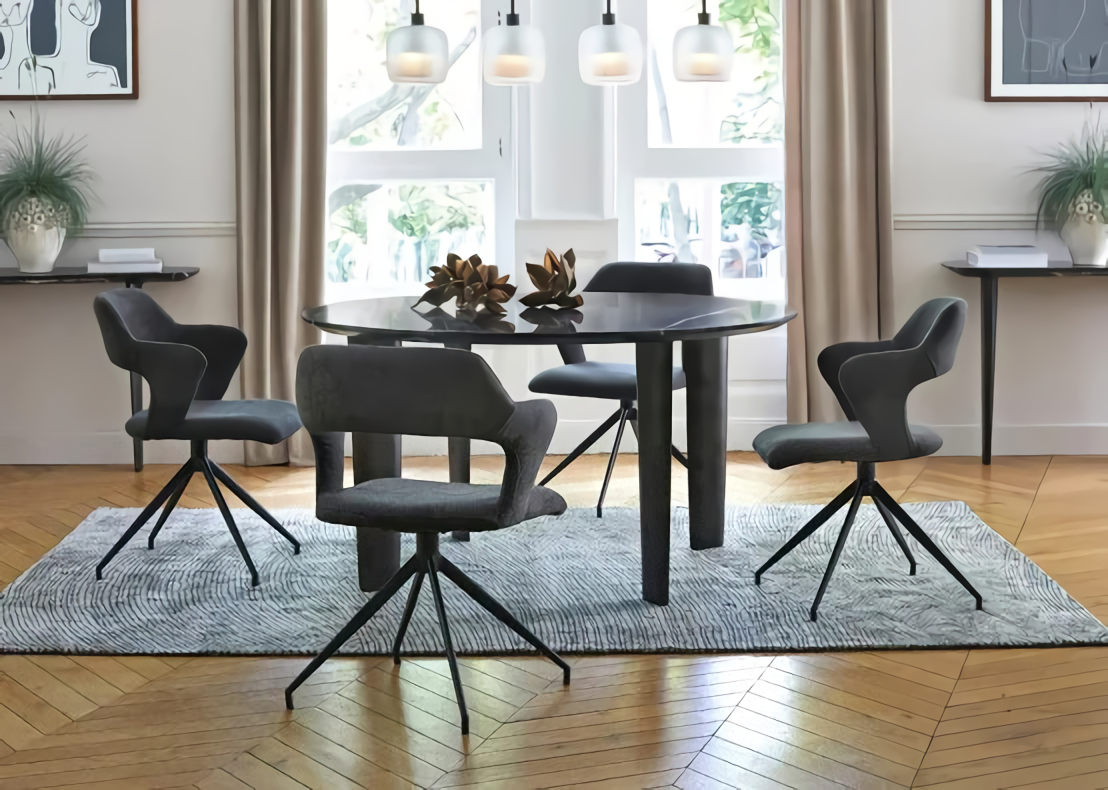 salle à manger décoration contemporaine dans appartement haussmannien