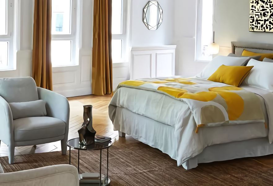 chambre décoration contemporaine dans appartement haussmannien