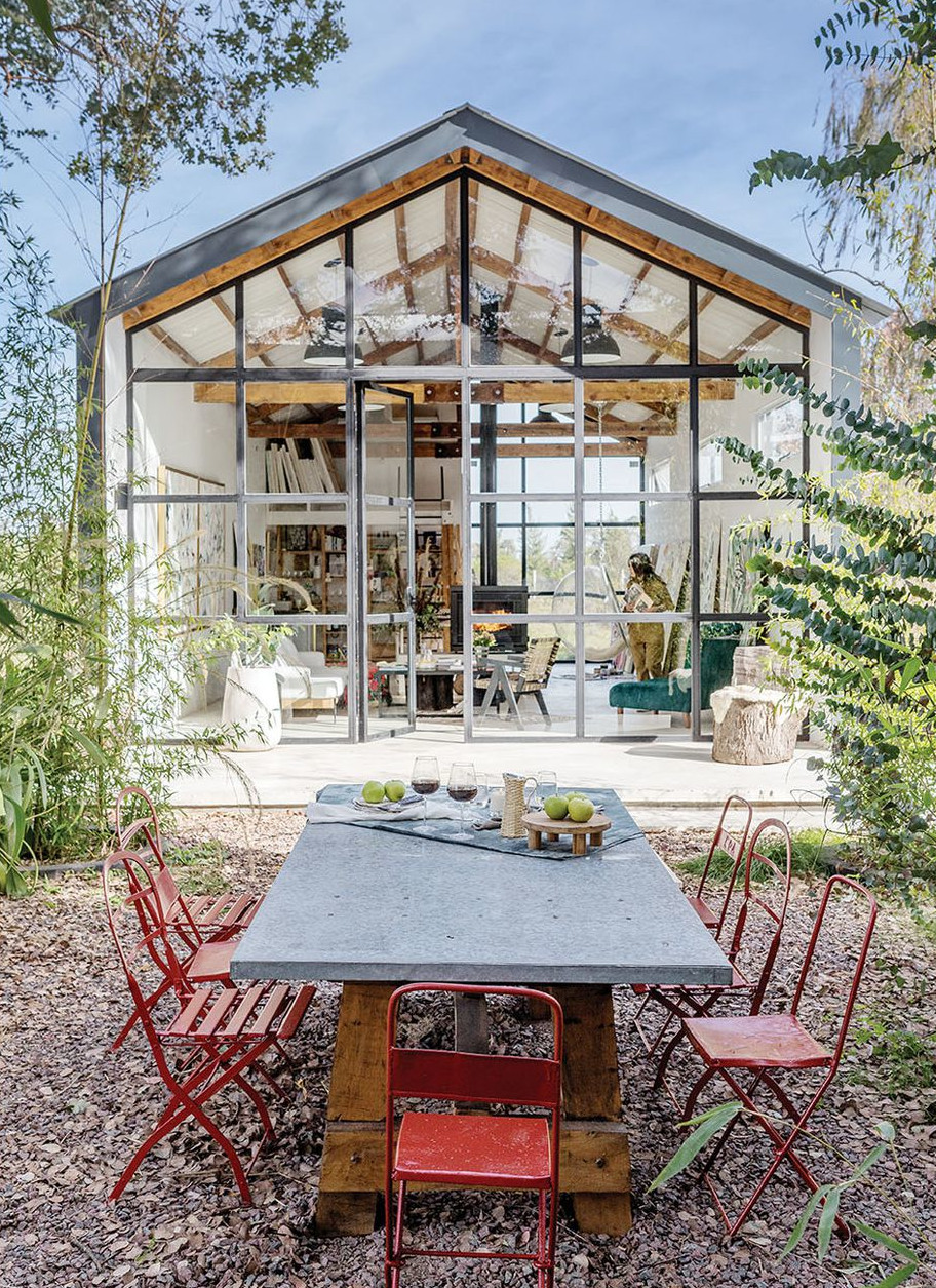 terrasse mini maison vitrée