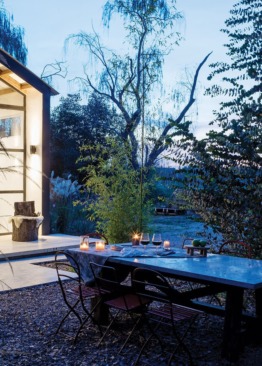 jardin vue nuit