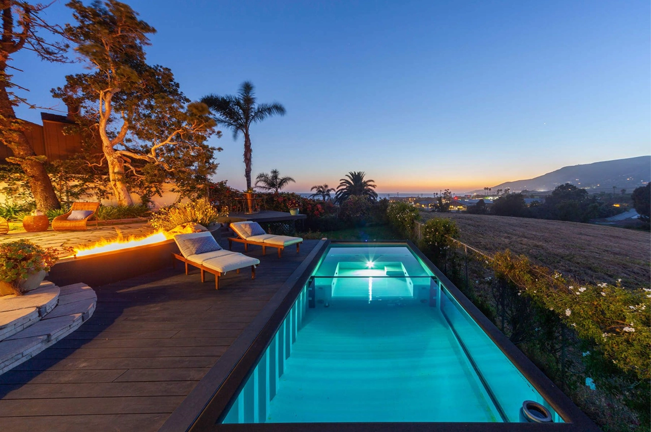 piscine sur terrain en pente