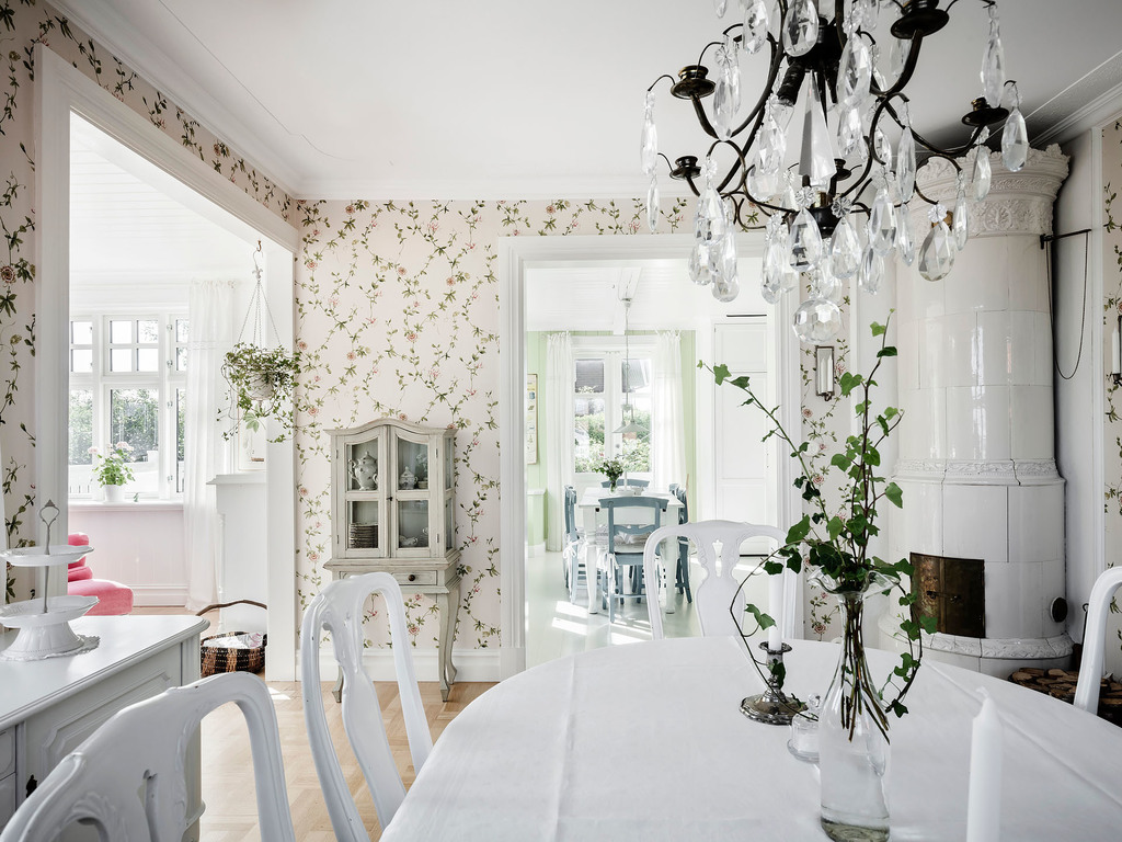 salle à manger papier-peint fleuri salle à manger papier-peint fleuri