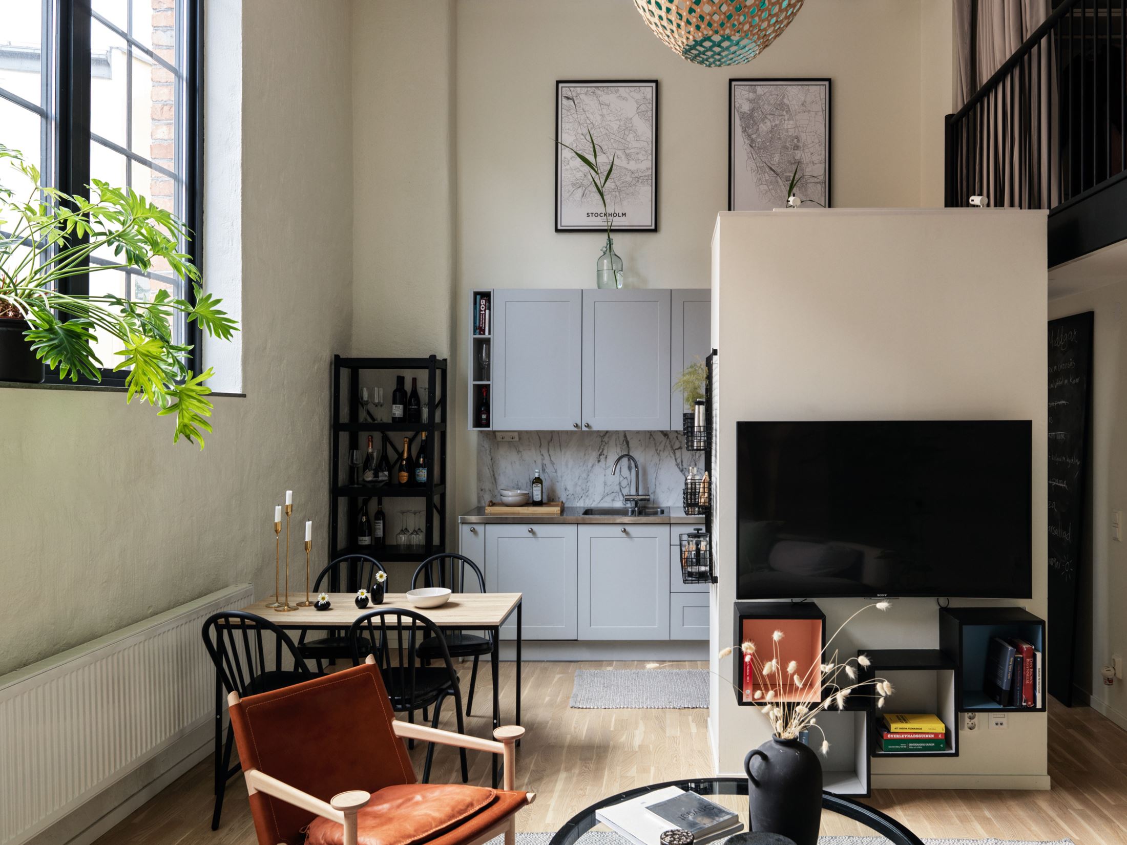 cuisine ouverte mini loft en duplex 