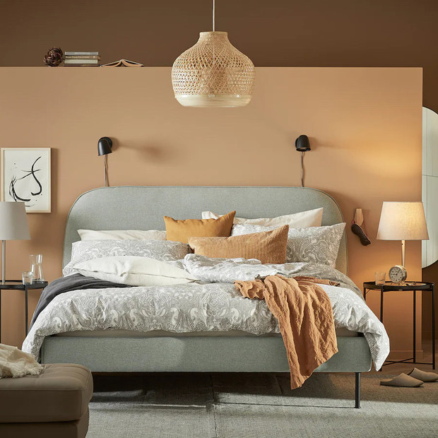 lit design en tissu gris lit design en tissu gris