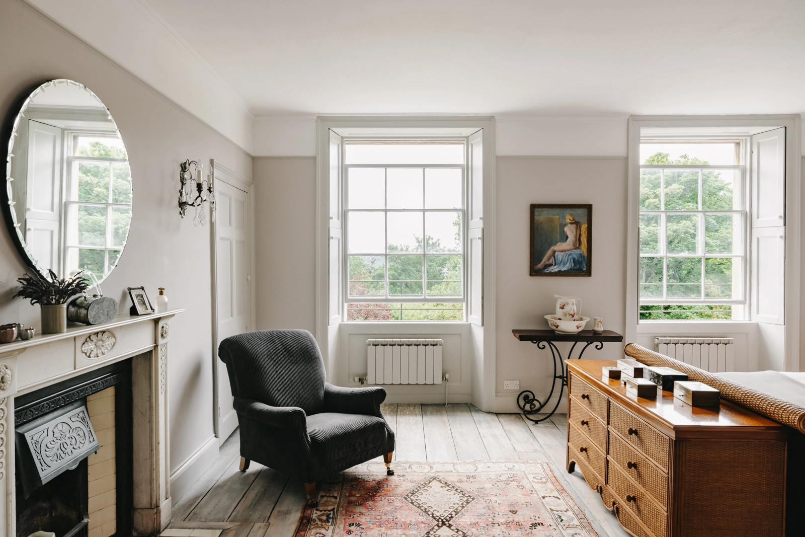 chambre déco vintage fenêtre guillotine