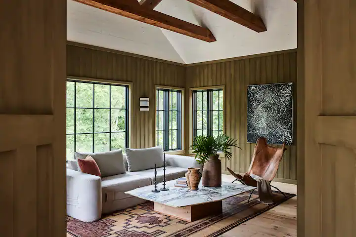 salon maison de vacances en bois Montauk salon maison de vacances en bois Montauk