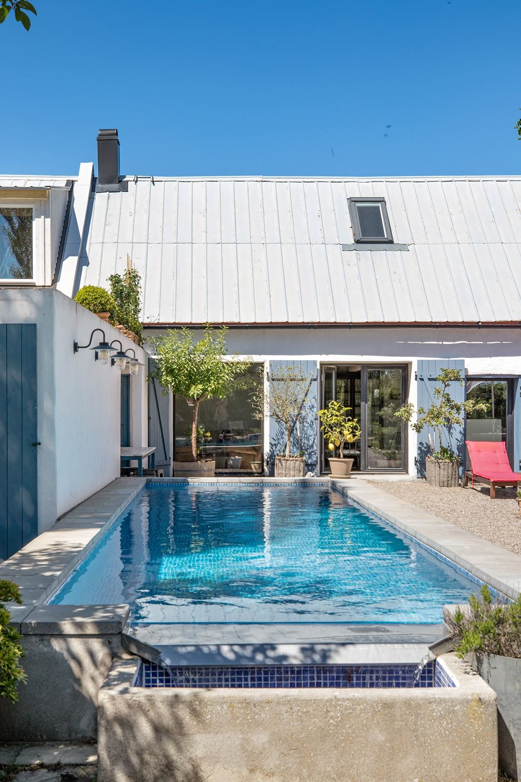 jardin avec piscine maçonnée