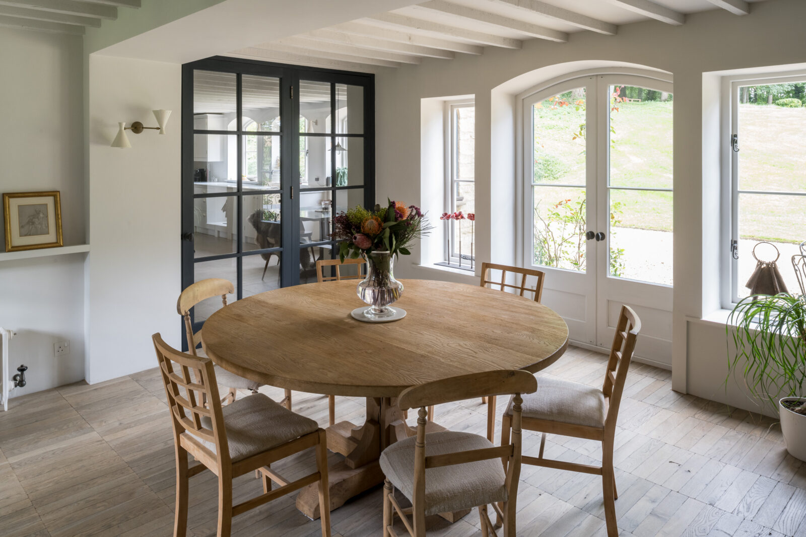 salle à manger avec verrières maison anglaise