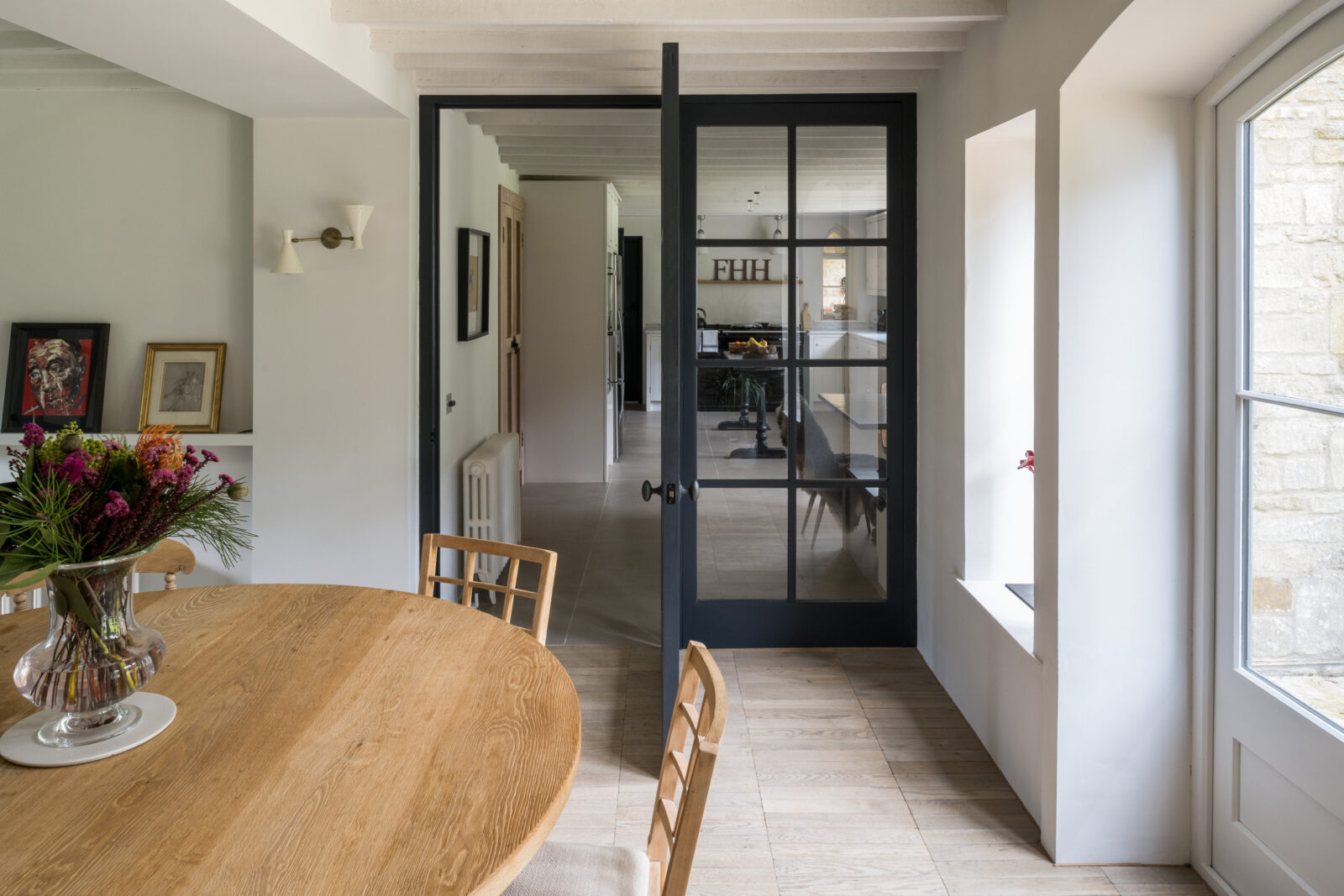 salle à manger avec verrières maison anglaise