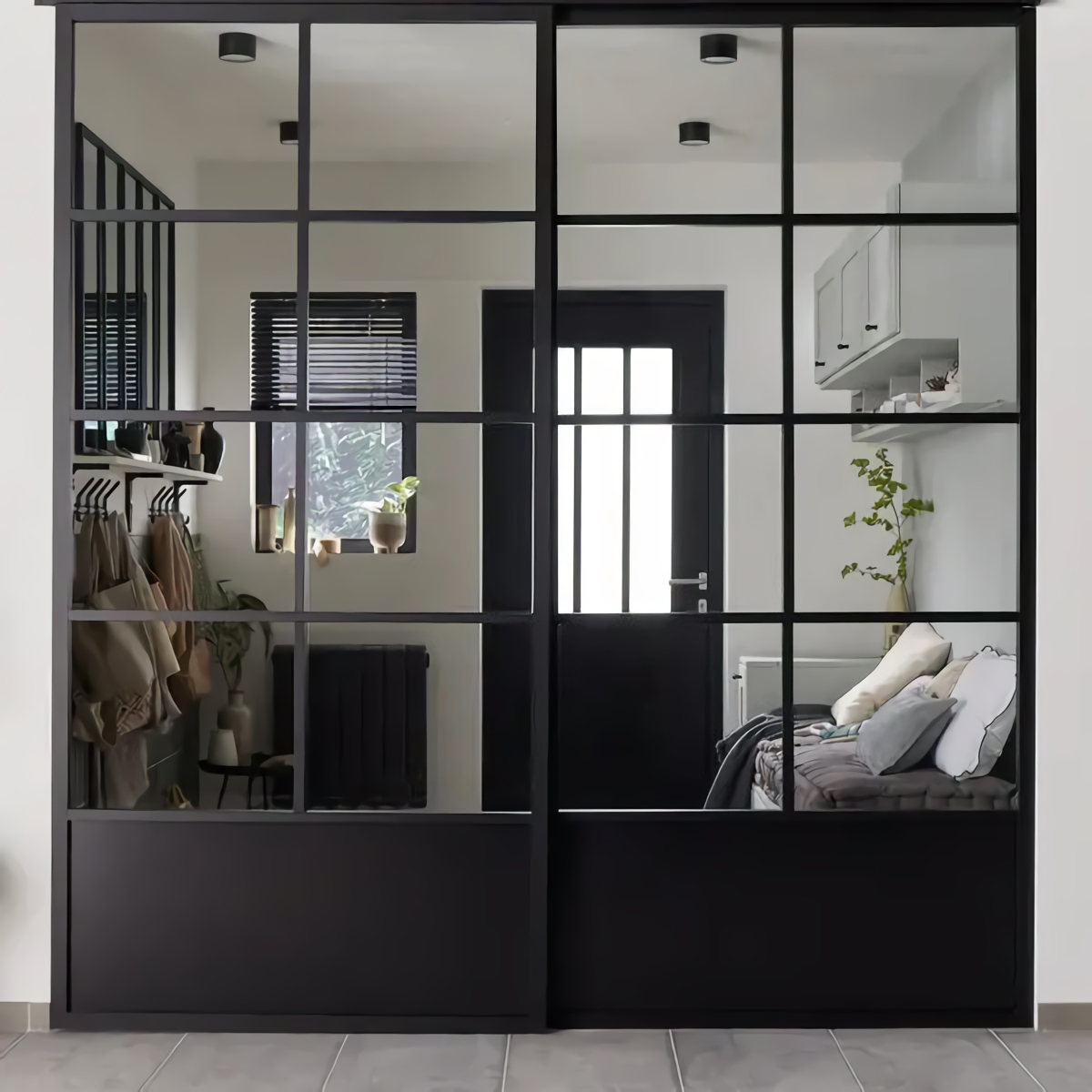 double porte acier noir style loft double porte acier noir style loft