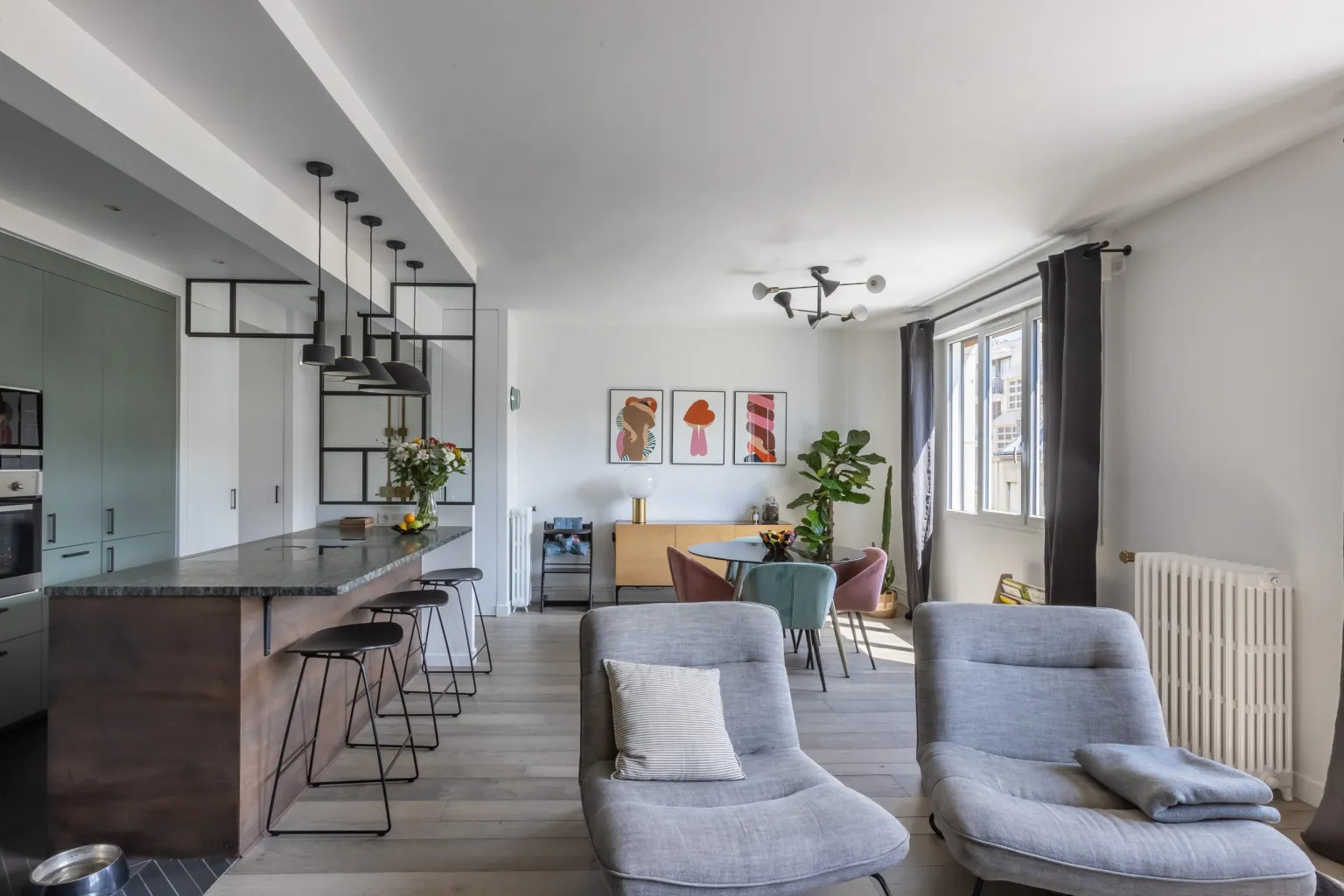salon appartement rénové à Paris par Archibien salon appartement rénové à Paris par Archibien