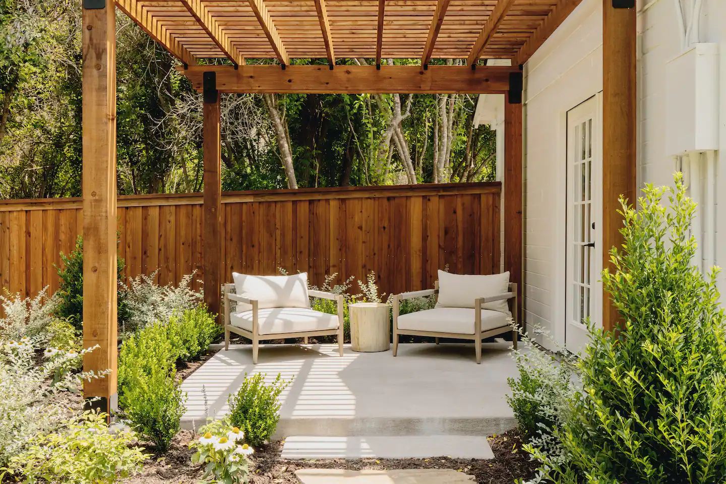 terrasse avec pergola bois