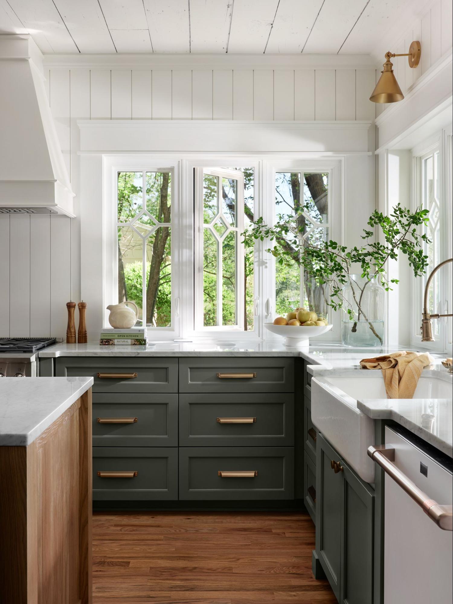 cuisine rustique verte Fixer Upper 7