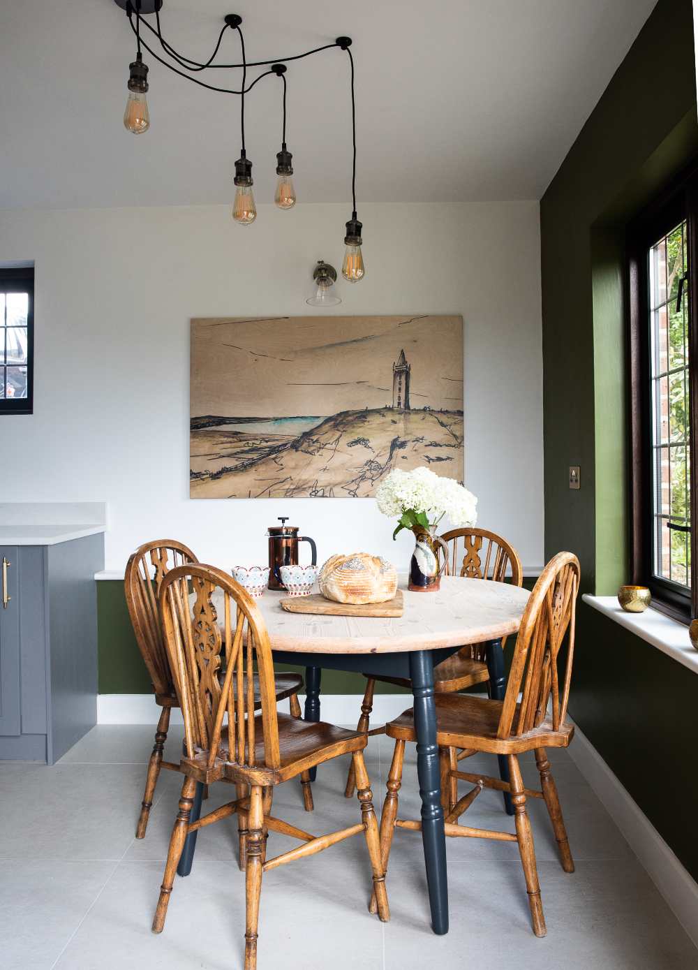 salle à manger décoration vintage et anglaise