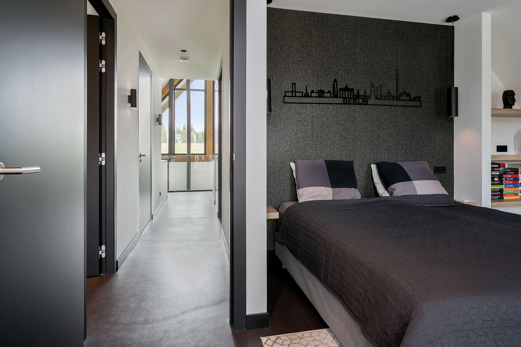 chambre décoration design grise