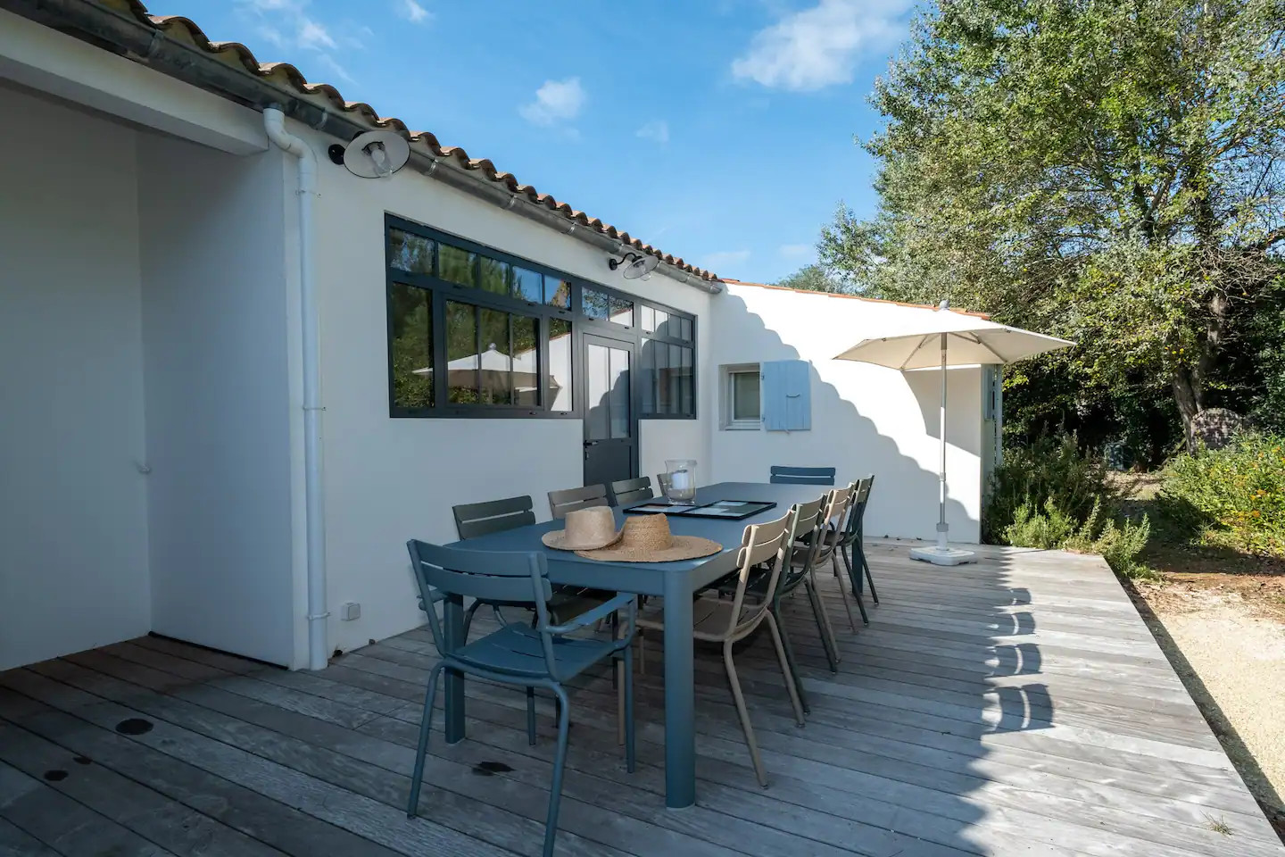 terrasse en bois grisé