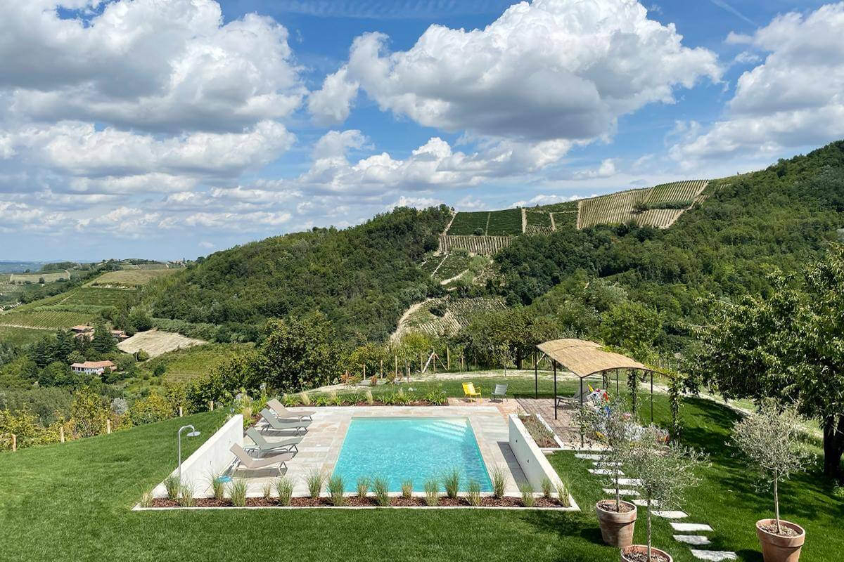 piscine avec plage briques et pierres maison Piémont piscine avec plage briques et pierres maison Piémont
