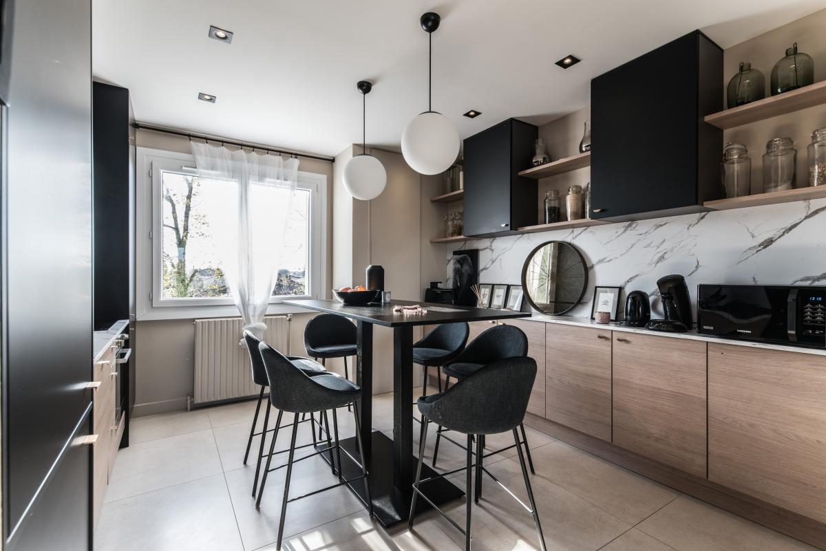 cuisine design bois et noir