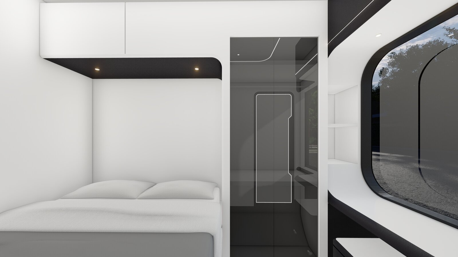chambre design et futuriste tiny house
