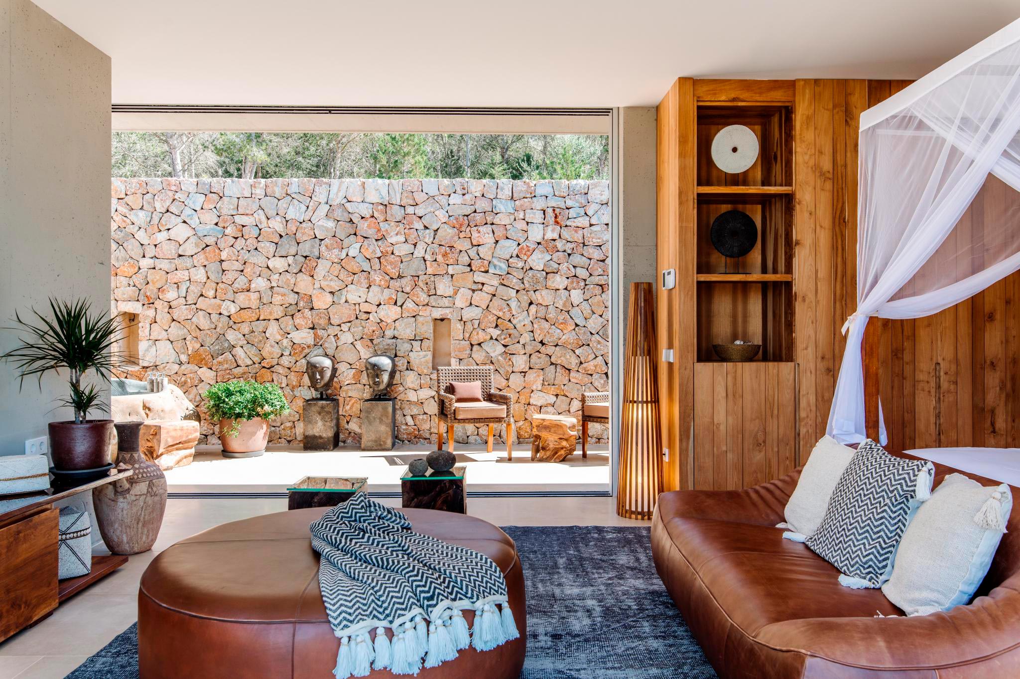 chambre avec terrasse pierres
