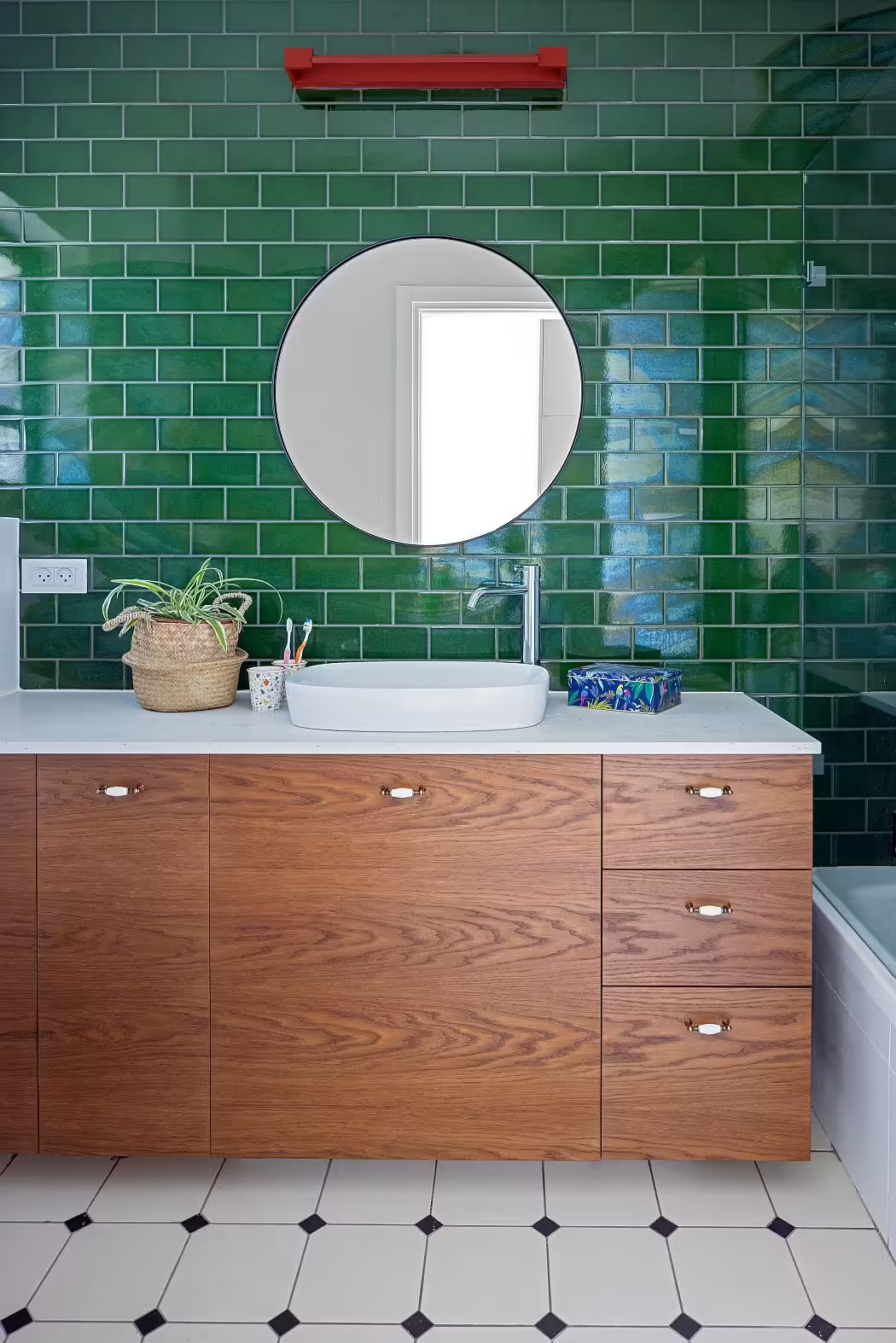 salle de bain verte