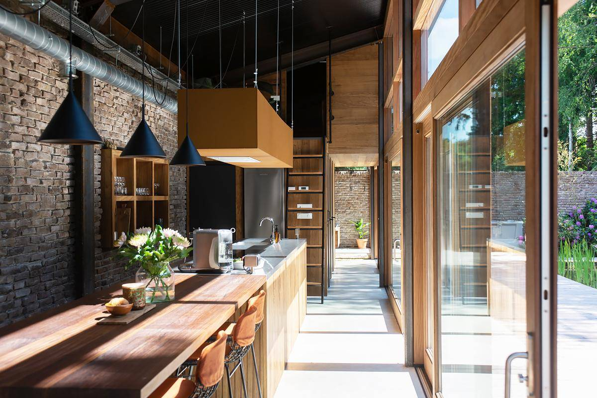 cuisine ouverte maison en bois
