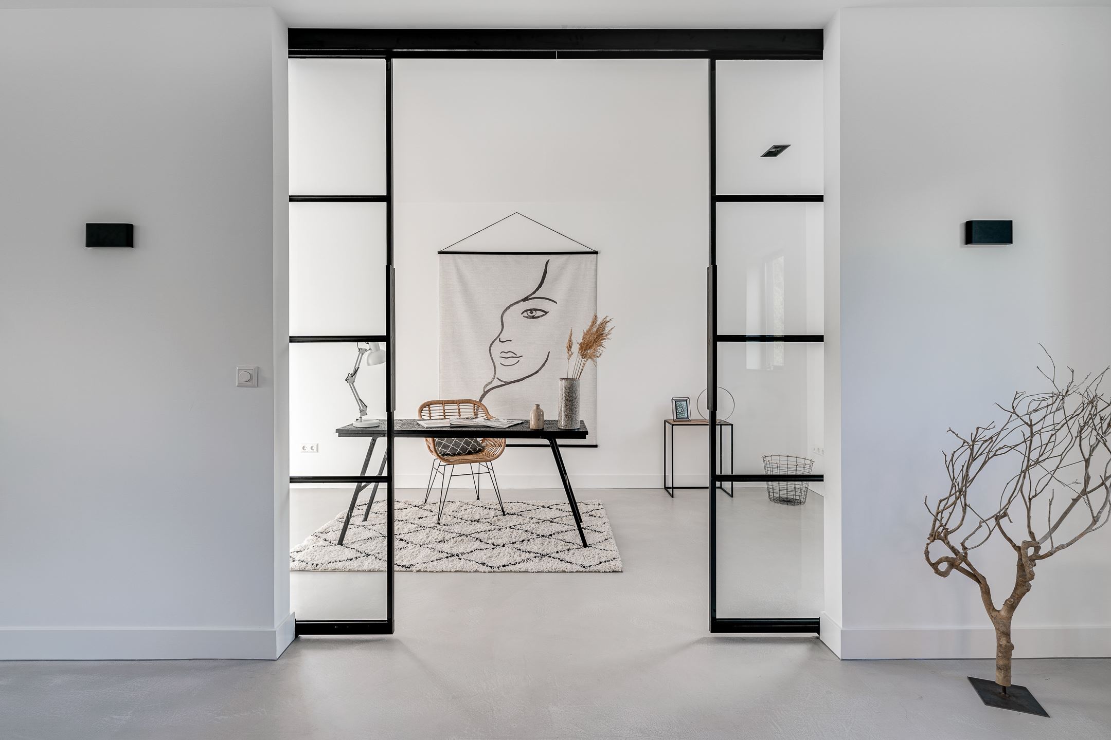 bureau avec verrière décoration design maison contemporaine