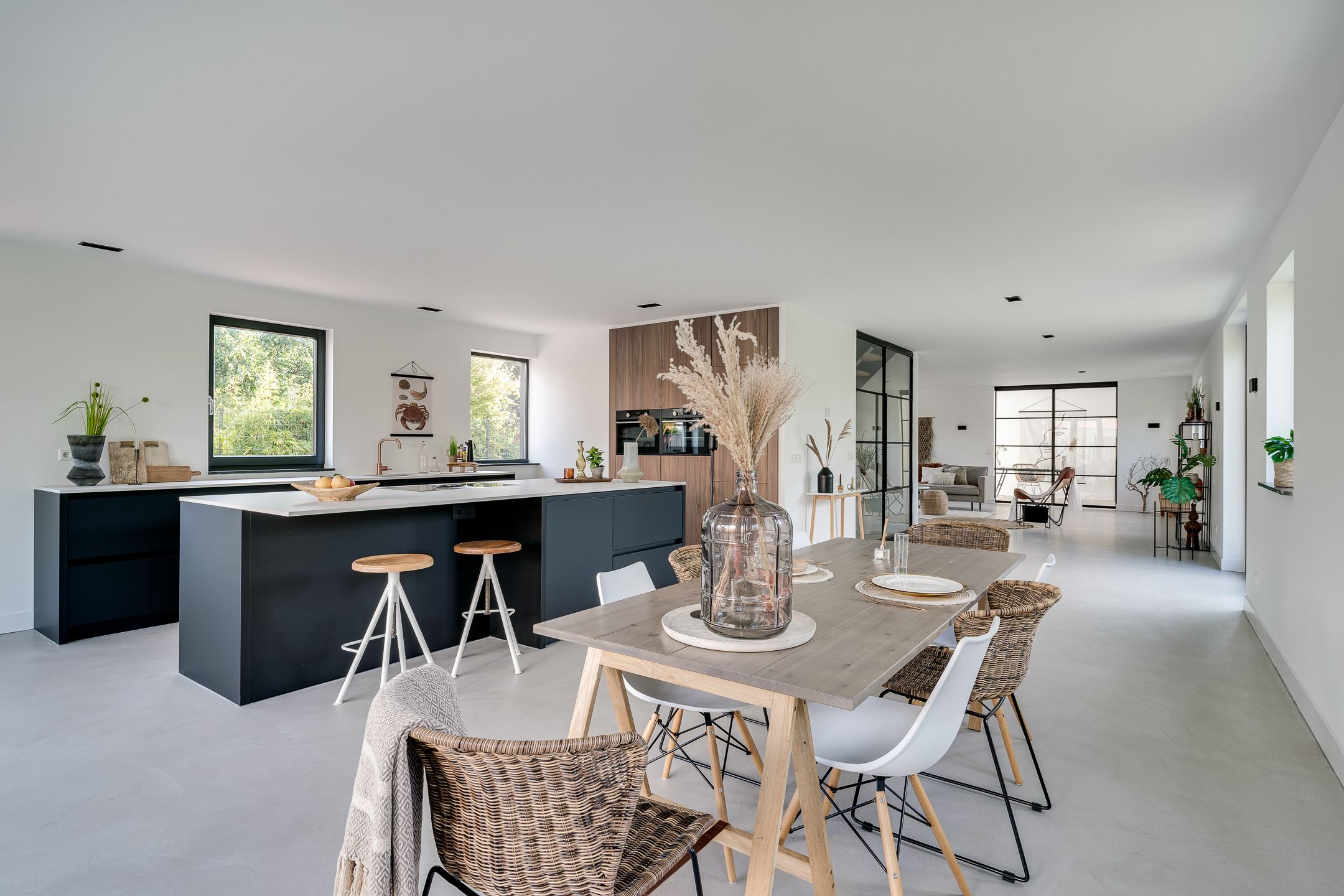 cuisine avec îlot décoration design maison contemporaine