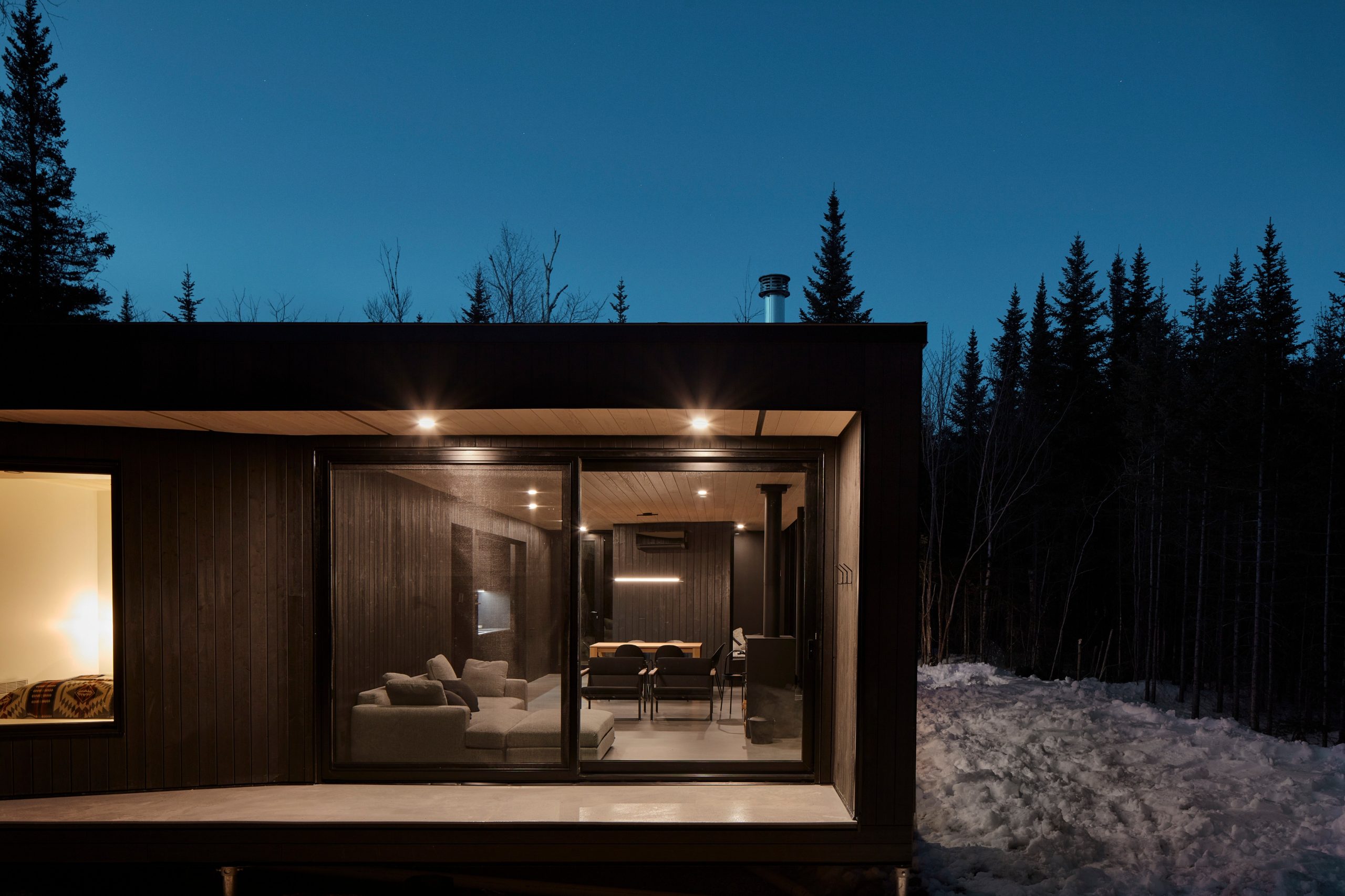 maison d'architecte vue nuit