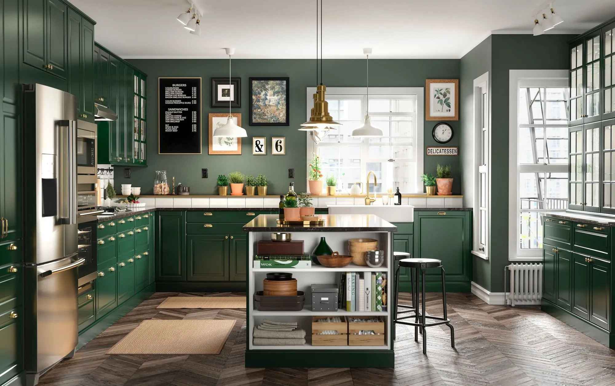 cuisine équipée verte