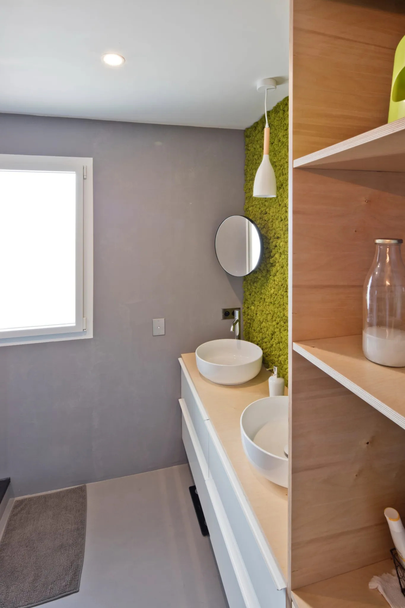 salle de bain avec mur végétal salle de bain avec mur végétal