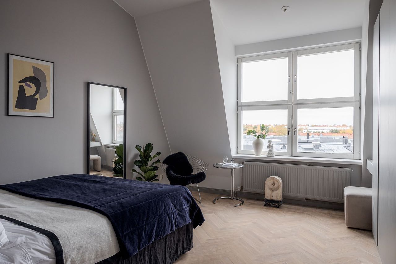 chambre décoration grise