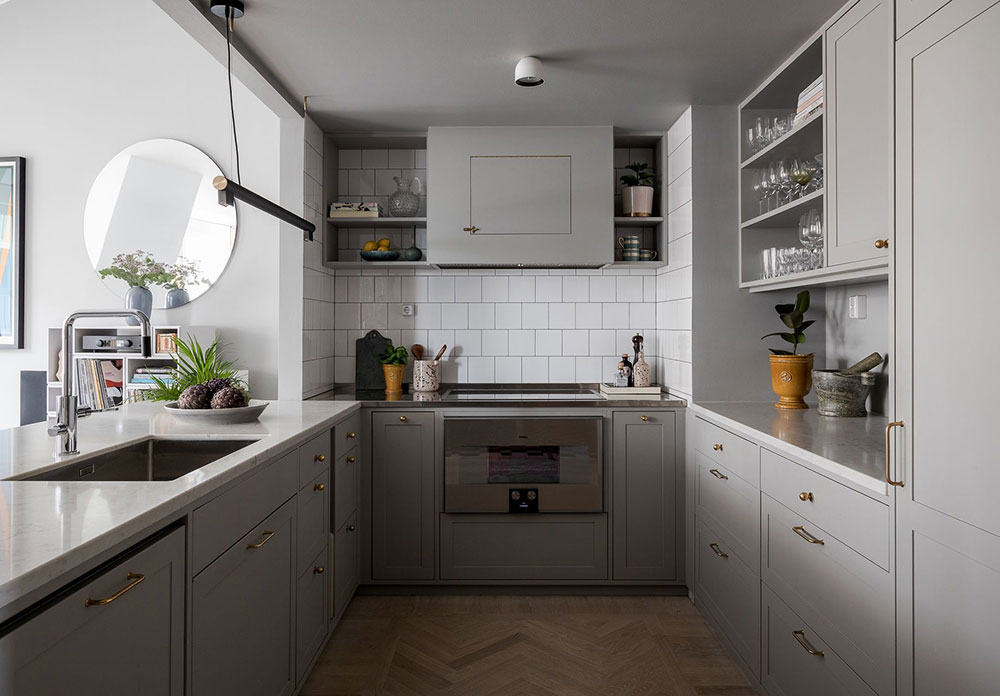 cuisine ouverte grise