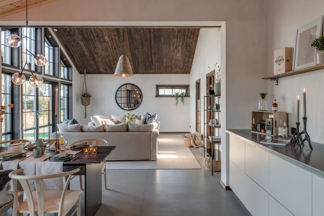 salon décoration contemporaine maison en bois