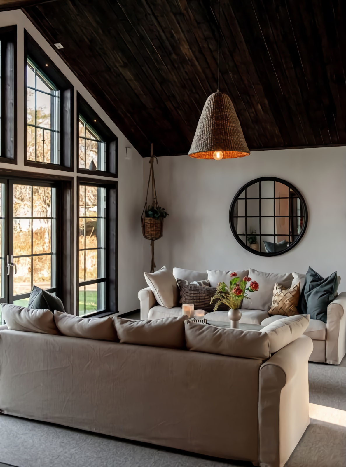 salon décoration contemporaine maison en bois
