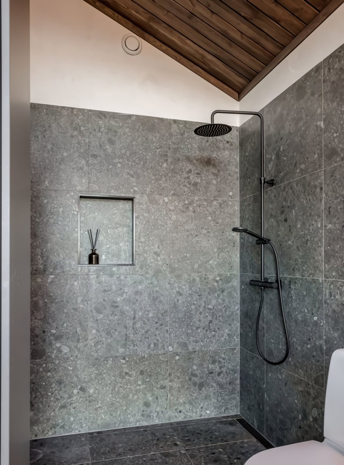 douche terrazzo gris
